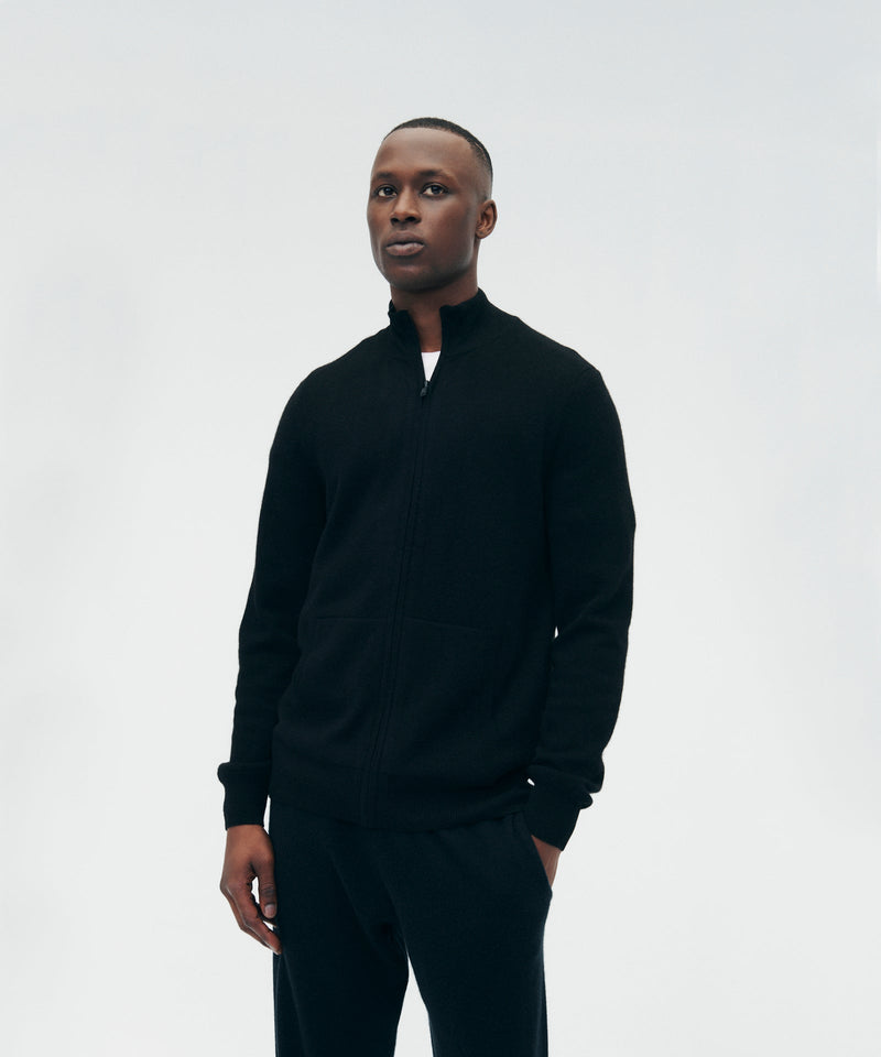 Mens zip cashmere sweater clearance