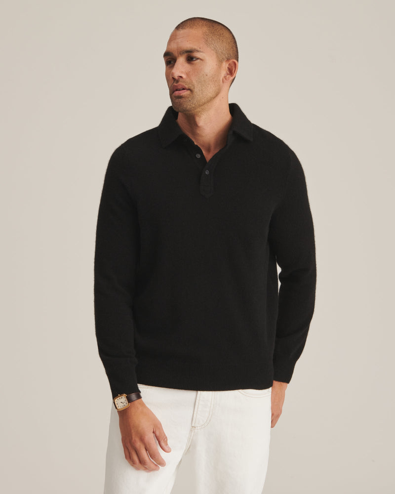 Cashmere long sleeve polo clearance