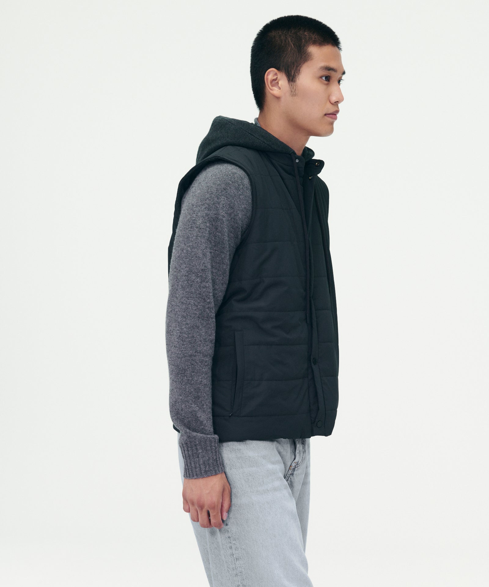 Mixed Media Puffer Vest – NAADAM