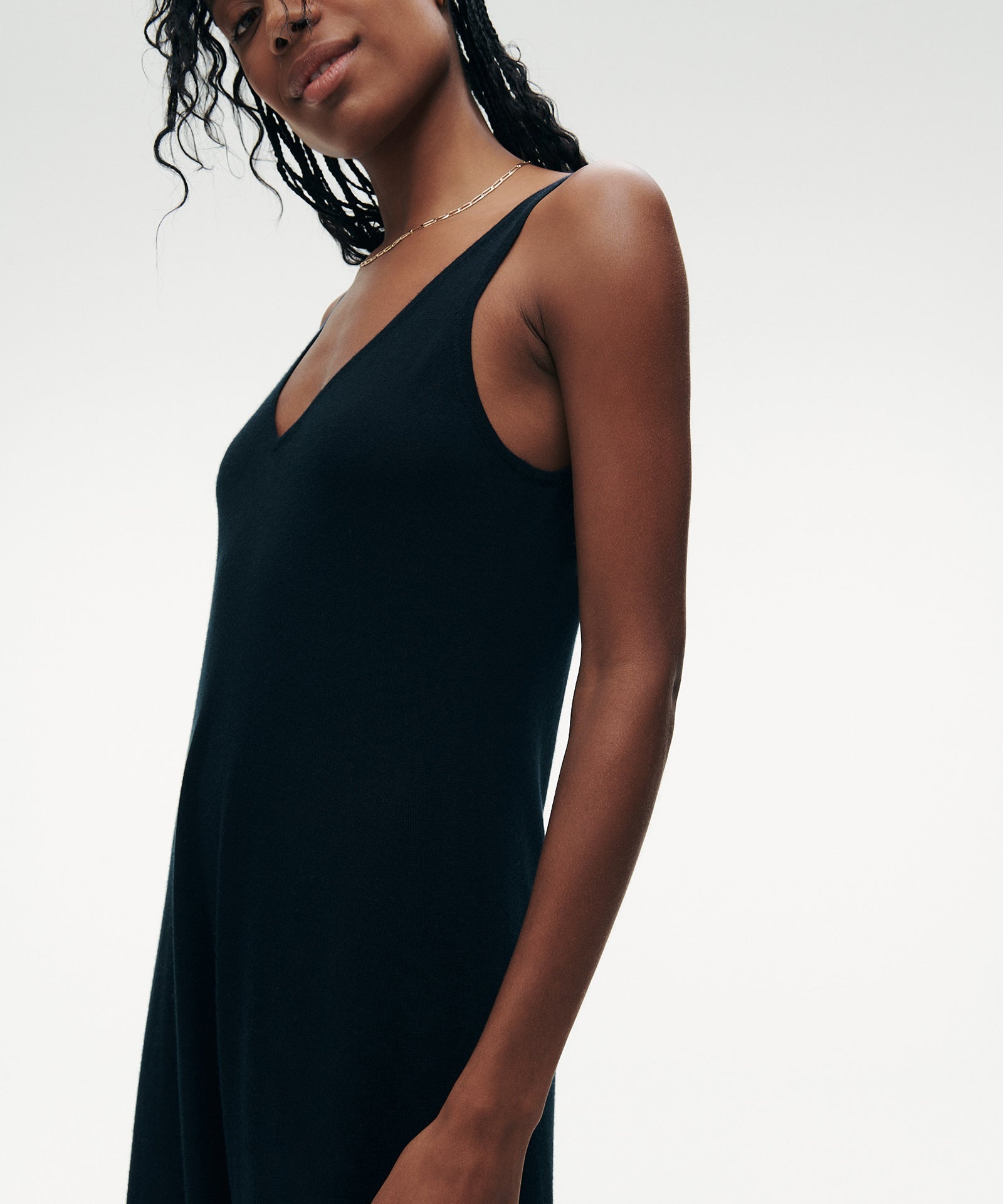 white christmas dresses Naadam Super Fine Cashmere Tank Dress in Black