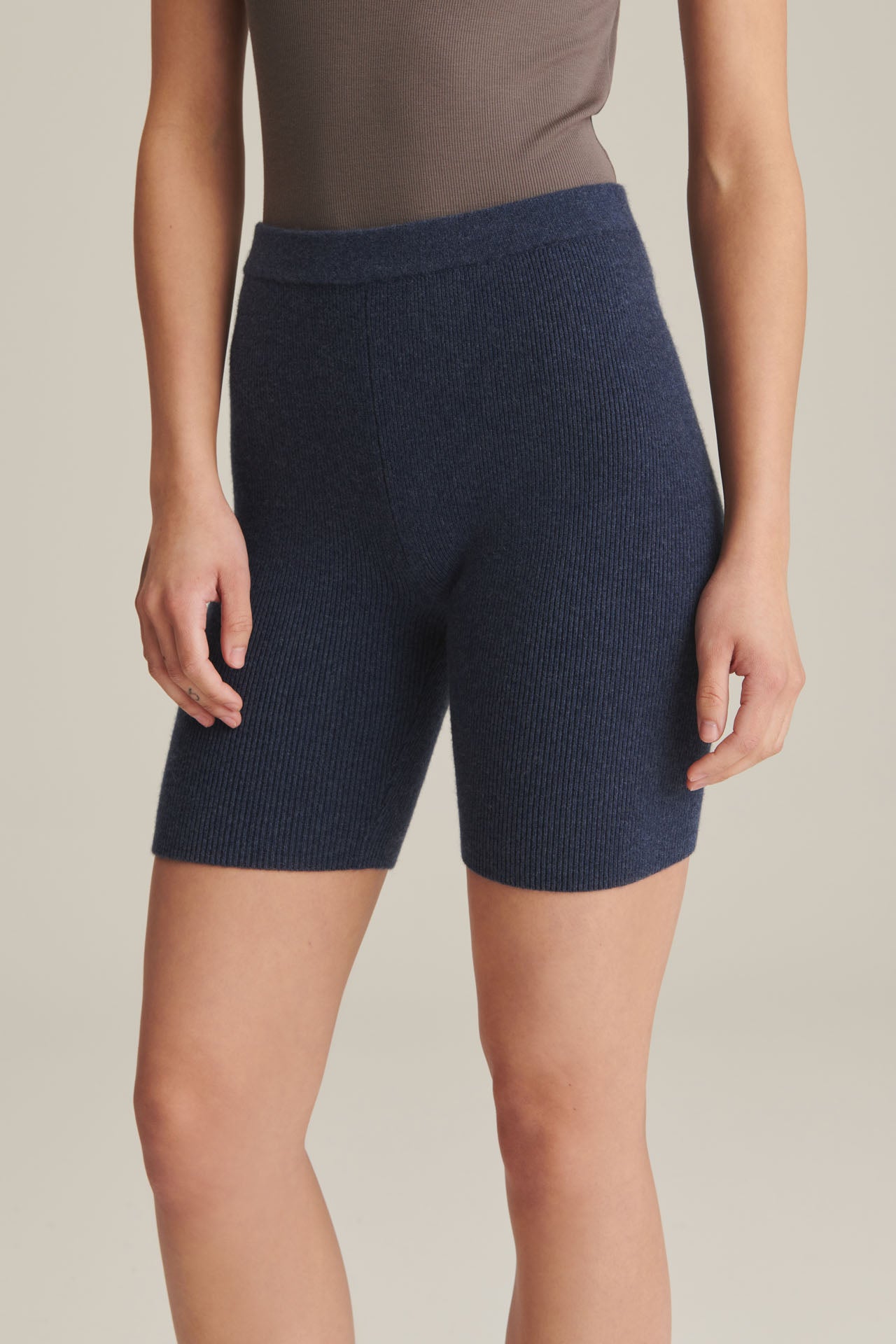 Recycled Cashmere Ribbed Biker Short – NAADAM