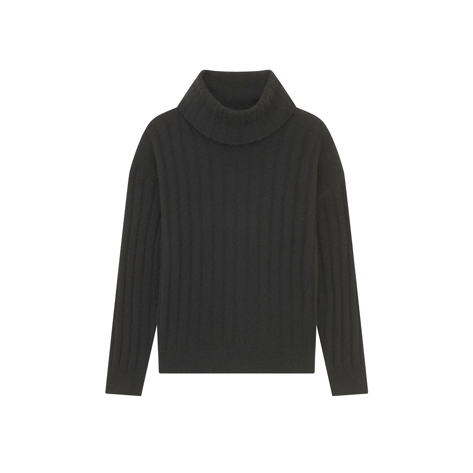 Cashmere Relaxed Ribbed Turtleneck – NAADAM