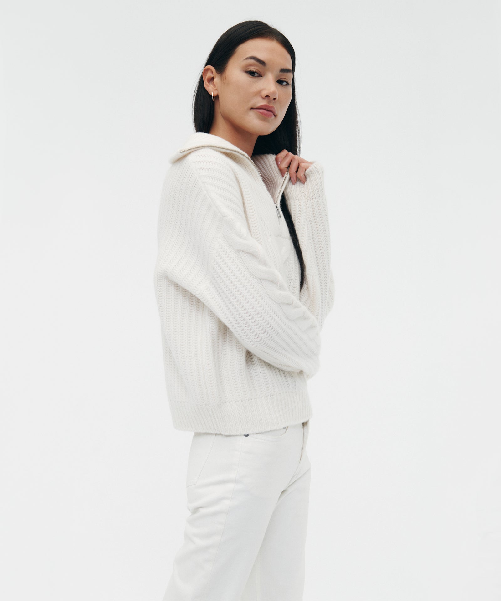 ニット/セーター TODAYFUL - TODAYFUL washed wool zip nit Shop Women's Quarter Zip Merino Sweater for Classic Softness