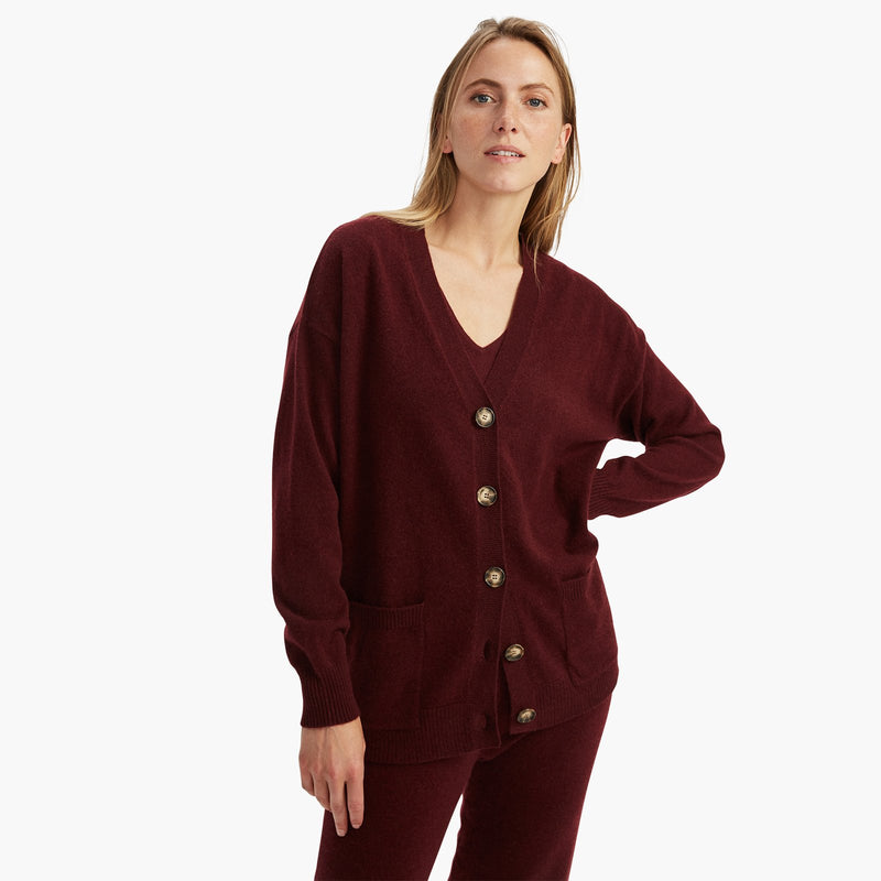 Maroon boyfriend cardigan clearance